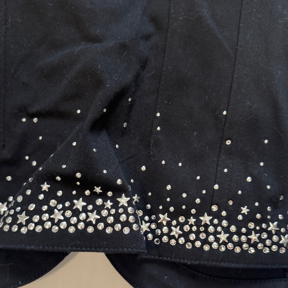 Christine Alexander Black studded Stars and Button Down vest. Rhinestones - Picture 7 of 11